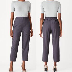 Theory Purple Gray Virgin Wool Pull-On Dress Pants Sz 8